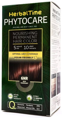 Herbal Time Phytocare barva na vlasy 90% natural Vegan 6NR nasycený mahagon