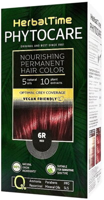 Herbal Time Phytocare barva na vlasy 90% natural Vegan 6R červena