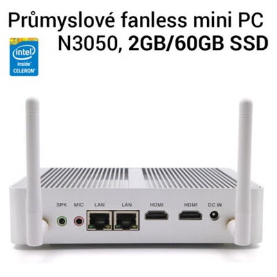 FMP06-N3050 průmyslové mini PC, 2GB RAM, 120GB SSD, fanless