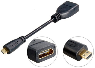 Redukce HDMI na micro HDMI 10cm kabel adaptér