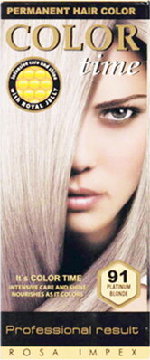 Dlouhotravající Barva na vlasy Color Time - 91 - Platinová blond 85ml