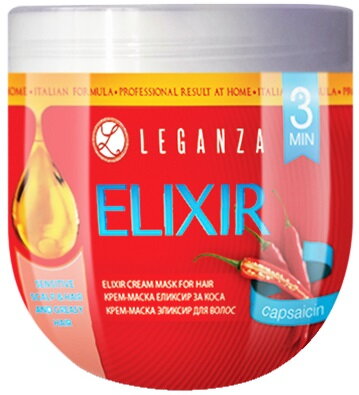 Leganza Elixir - Krémová maska na vlasy s Čili papriky - Capsaicin 1000 ml