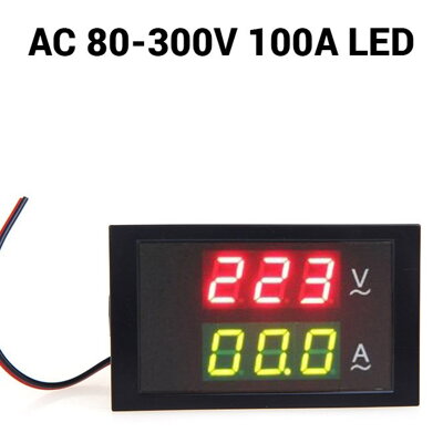 DL85-2042 AC 80-300V 100A 2v1 LED digitální ampérmetr/voltmetr panelový