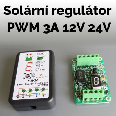 SX01-3A originálny PWM 3A Solární regulátor nabíjení 3A 12V 24V pro Li Li-ion lithium LiFePO4 baterie