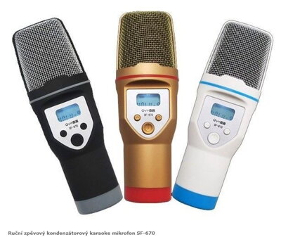Ruční zpěvový kondenzátorový karaoke mikrofon SF-670