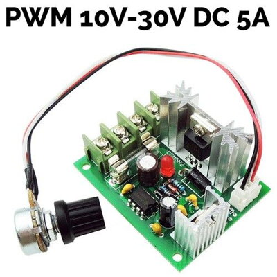 Regulátor otáček pro stejnosměrné DC motory - PWM 10V-30V 5A