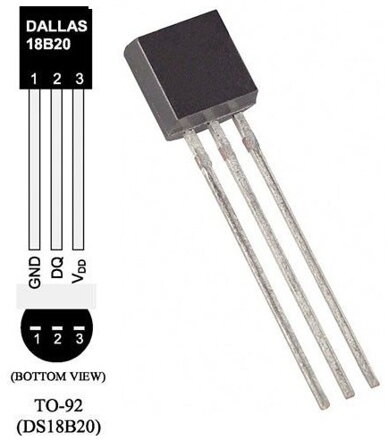 DS18B20-TO92 Digitální čidlo teploty DS18B20