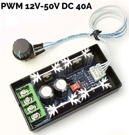 Regulátor otáček pro stejnosměrné DC motory - PWM 12V-50V 40A s kabelem