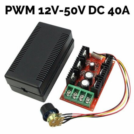 Regulátor otáček pro stejnosměrné DC motory - PWM 12V-50V 40A s kabelem