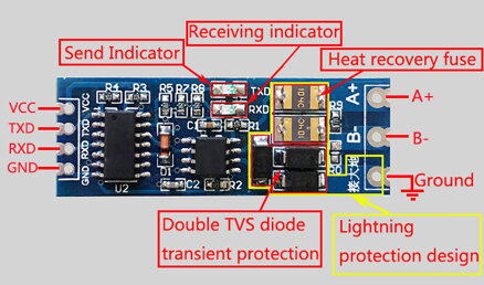 Redukce RS-485 do TTL, RS485 adaptér převodník