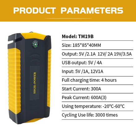 NPP A9 3v1 69800mAh power bank a startovací box LED