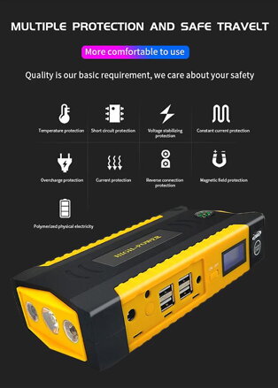 NPP A9 3v1 69800mAh power bank a startovací box LED