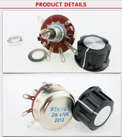 WH118-1A potenciometr 10K lineární Ohm XH2.54 3P