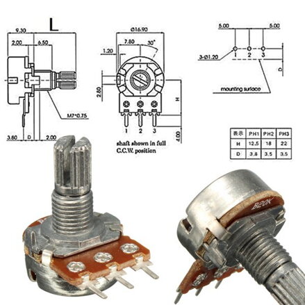WH148 B20K 20K Ohm potenciometr lineární