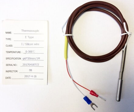 TC type E termočlánkové teplotní čidlo se silikonovým kabelem