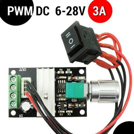 Obousměrný regulátor otáček pro stejnosměrné motory - PWM DC 6V-28V 3A II