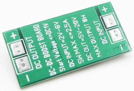 Miniaturní step-up měnič booster z 2V-6.5V na 9V