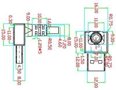 USB USB 2.0 prodlužovací kabel typ A-A M ve tvaru L/F 2