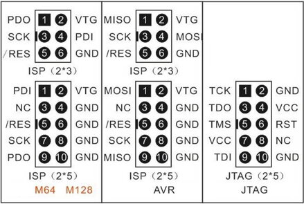 10 pin na 6 pin adaptér pro AVRISP USBASP STK500
