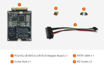 PCIe M.2 to SATA3.0 Adapter Board
