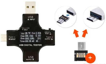 Multifunkční USB tester USB-C, PD, QC