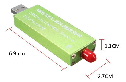 AUZEUNER RTL2832U RTL-SDR 0,5PPM TCXO softwarově definované rádio