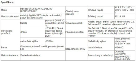 DS5250-3U 220V třífázový voltmetr 80x80mm
