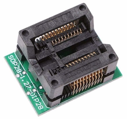 Testovací patice SMD 28pin SOP28 na DIP28 OTS-28-1.27-04