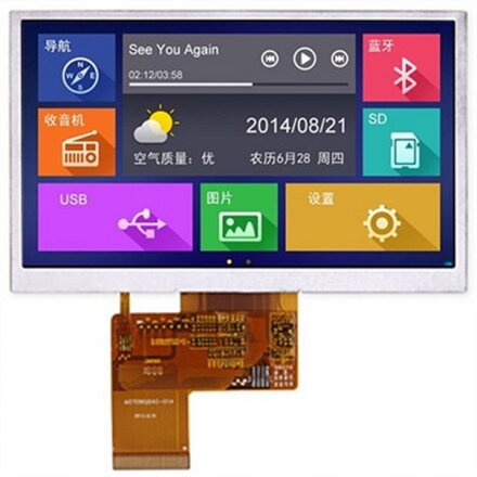 4.3" palcový TFT LCD displej 480x272 40pin