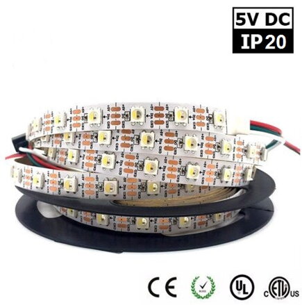 RGB LED páska SMD 5050, 5m, 60ks/m, 24V, 12W/m, 10mm