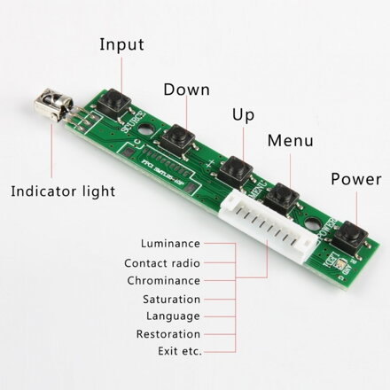 PCB800099 VGA-HDMI-TTL-50pin-LVDS ovládací deska pro TFT LCD displej