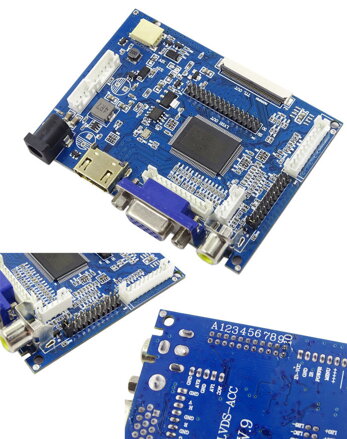 PCB800099 VGA-HDMI-TTL-50pin-LVDS ovládací deska pro TFT LCD displej