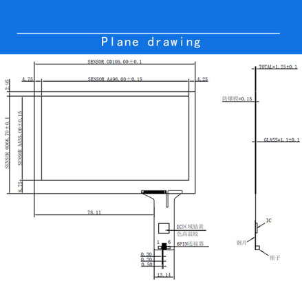 4.3" palcový TFT LCD displej 480x272 CT 40pin