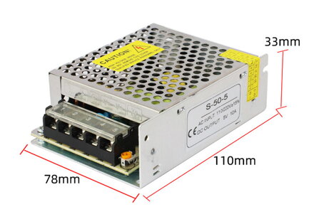 S-50-5 5V 50W LED zdroj slim