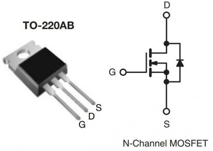 Tranzistor IRF740 N-MOSFET 400V, 10A, 125W, 0.55R TO220 Originální