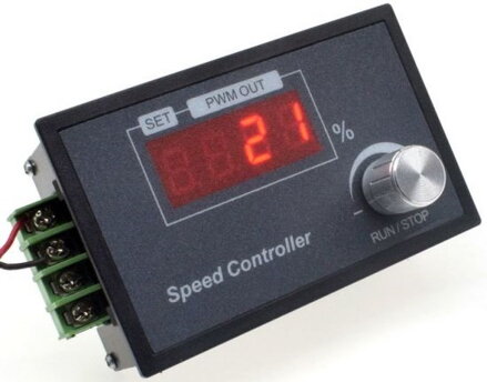 QA-26C 6-60V DC PWM LCD regulátor otáček pro stejnosměrné DC motory