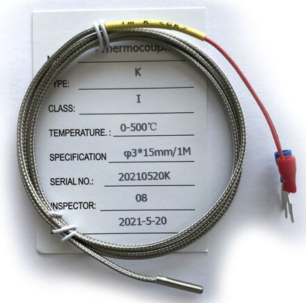 Termočlánek pro 3D tisk typ-K, 3x15mm