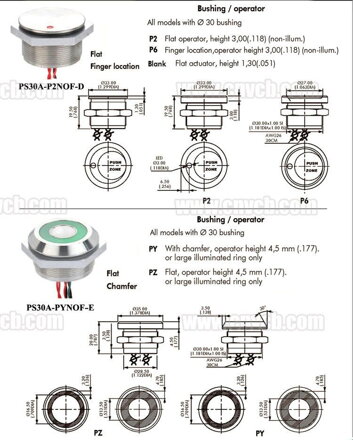 Piezo tlačítko 24V, IP68