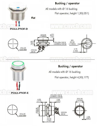 Piezo tlačítko 24V, IP68