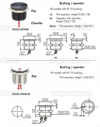 Piezo tlačítko 24V, IP68