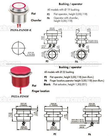 Piezo tlačítko 24V, IP68