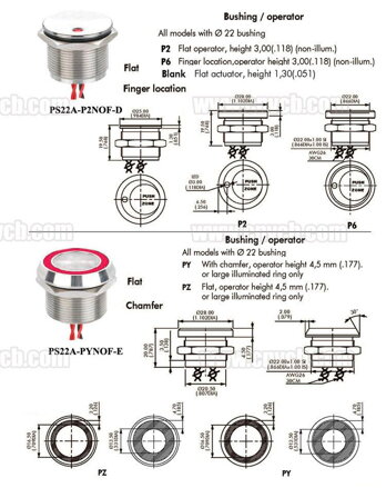 Piezo tlačítko 24V, IP68