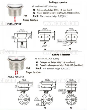 Piezo tlačítko 24V, IP68