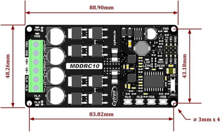 MDDRC10 10Amp 7V-30V DC Motor Driver for R/C 2CH