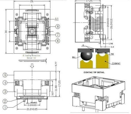 Programátor USB eMMC BGA153/BGA169, programátor NAND Flash