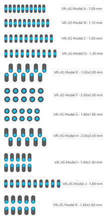 VR-Table - 11R sada univerzální JTAG adaptéry VF-JIG pro VR-TABLE