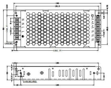 ELDV-5E100B 5V 20A PFC LED zdroj, 100W, vnitřní