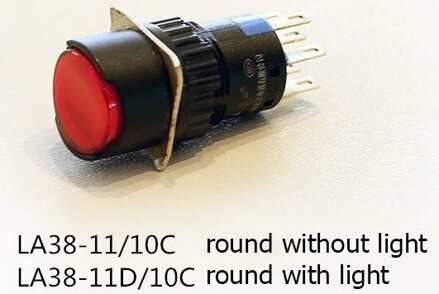 LA38-11D/10C tlačítkový spínač, 220V