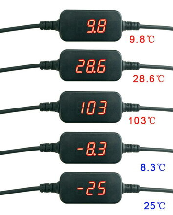 Digitální LED teploměr na USB kabelu, DS18B20