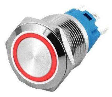 LED Tlačítkový spínač 220V, 3A, 16mm, IP66
